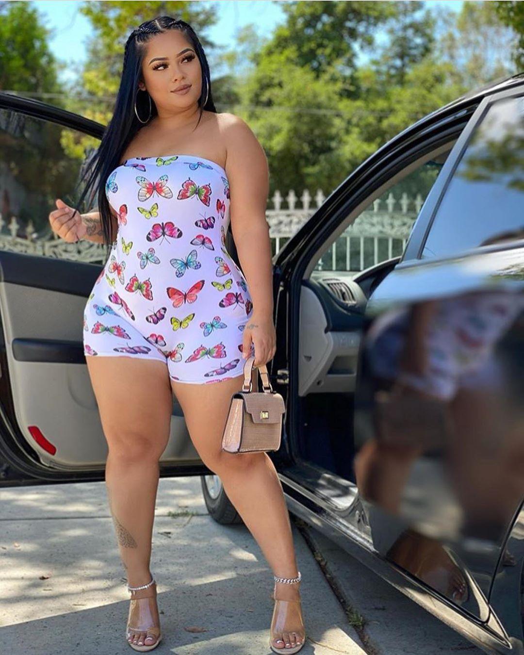 2023 Designer Woman Jumpsuit plus size Bra Printed Butterfly One-line Collar Tight Sexy Shorts S-3XL DHL