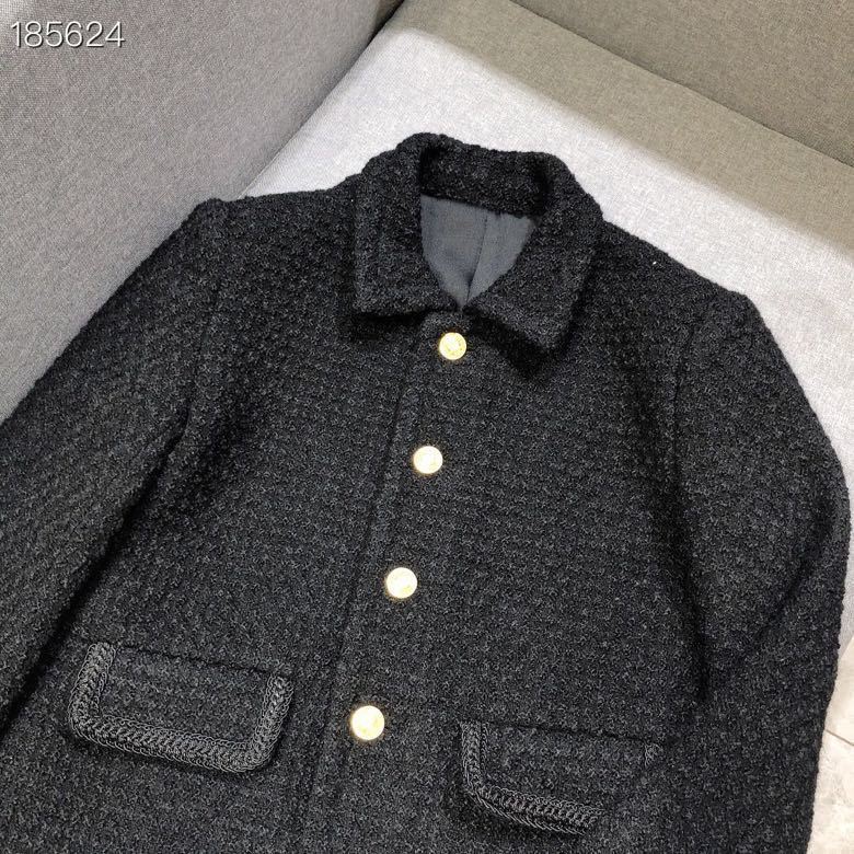 Autumn Winter Women Black Tweed Jacket Single Breasted Female Short Coat High Quality Elegant Fashion Runway Jackets 201029