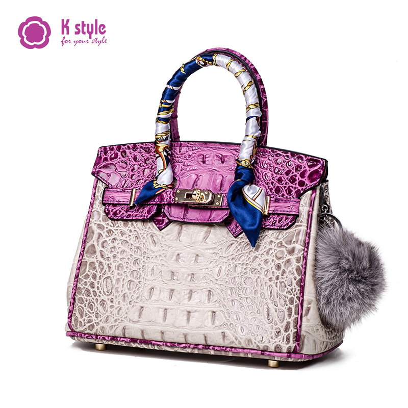 Crocodile Pattern Bag Genuine Leather Womens Trendy Contrast Color Fashionable All-Match Generous Handheld Shoulder Cross, 25 xiang yu zi s (spot goods) 
Crocodile Pattern Bag Genuine Leather Womens Trendy Contrast Color Fashionable All-Match Generous Handheld Shoulder Cross, 25 xiang yu zi s (spot goods)