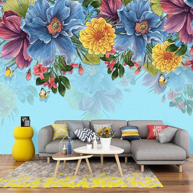 Custom 3D Retro Hand Painted Floral Mural Living Room Bedroom Background Photo Wallpaper Blue Flowers Waterproof Canvas Painting1, As pic
Custom 3D Retro Hand Painted Floral Mural Living Room Bedroom Background Photo Wallpaper Blue Flowers Waterproof Canvas Painting1, As pic