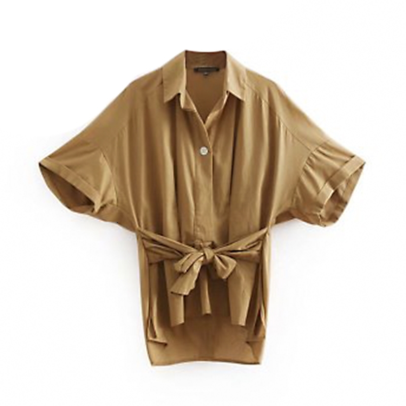 2021 New Autumn Essential Type Bouse Short Sleeve Adjustable Single Belt Band Shirt Women U96G, Khaki.
2021 New Autumn Essential Type Bouse Short Sleeve Adjustable Single Belt Band Shirt Women U96G, Khaki.