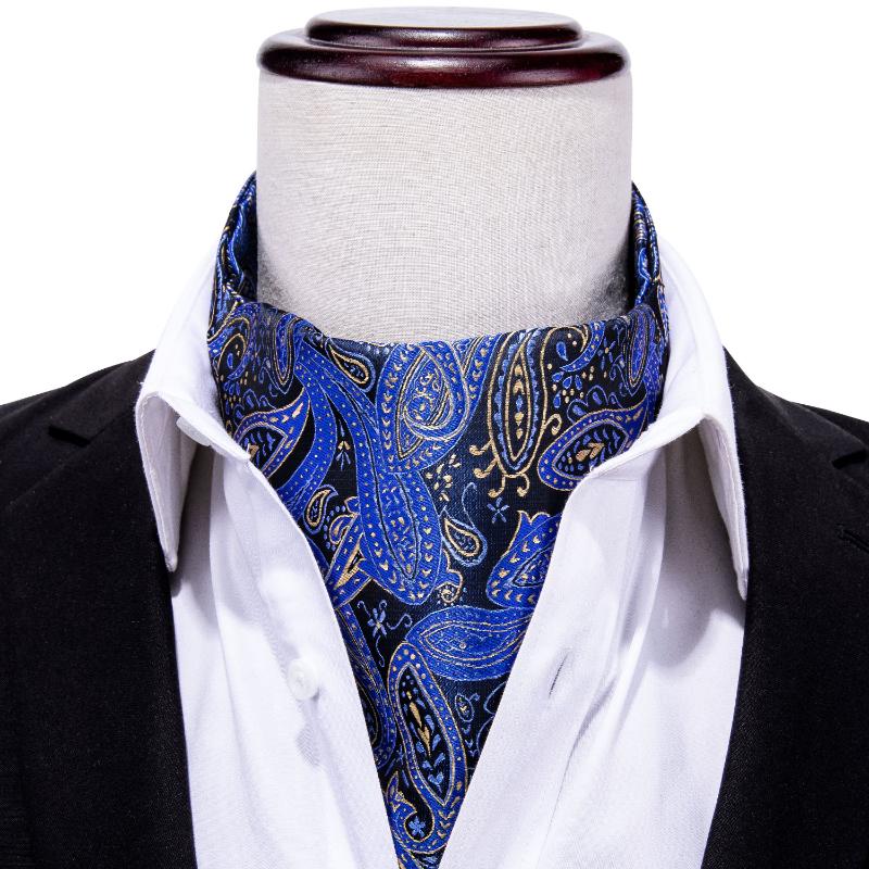 New Ascot Tie For Men Scarf Tie Suit Blue Men's Necktie Jacquard 100% Silk Set Fashion Pocket Square Cufflinks Barry.Wang AS-004
New Ascot Tie For Men Scarf Tie Suit Blue Men's Necktie Jacquard 100% Silk Set Fashion Pocket Square Cufflinks Barry.Wang AS-004