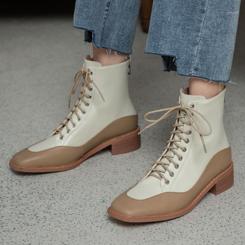 Brand New Genuine Leather Shoelaces Chunky Heels Patchwork Ankle Boots Stylish Winter Shoes Boots Women1, Mixed short plush
Brand New Genuine Leather Shoelaces Chunky Heels Patchwork Ankle Boots Stylish Winter Shoes Boots Women1, Mixed short plush