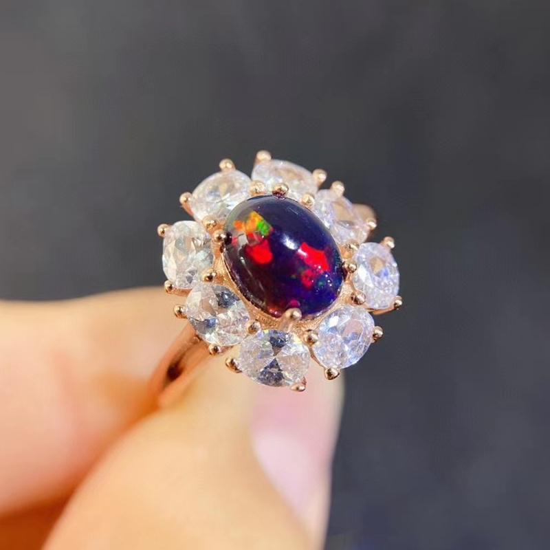 Cluster Rings Natural Real Black Opal Round Ring 7*7mm 0.9ct Gemstone 925 Sterling Silver Fine Jewelry J2012276, Golden;silver
Cluster Rings Natural Real Black Opal Round Ring 7*7mm 0.9ct Gemstone 925 Sterling Silver Fine Jewelry J2012276, Golden;silver