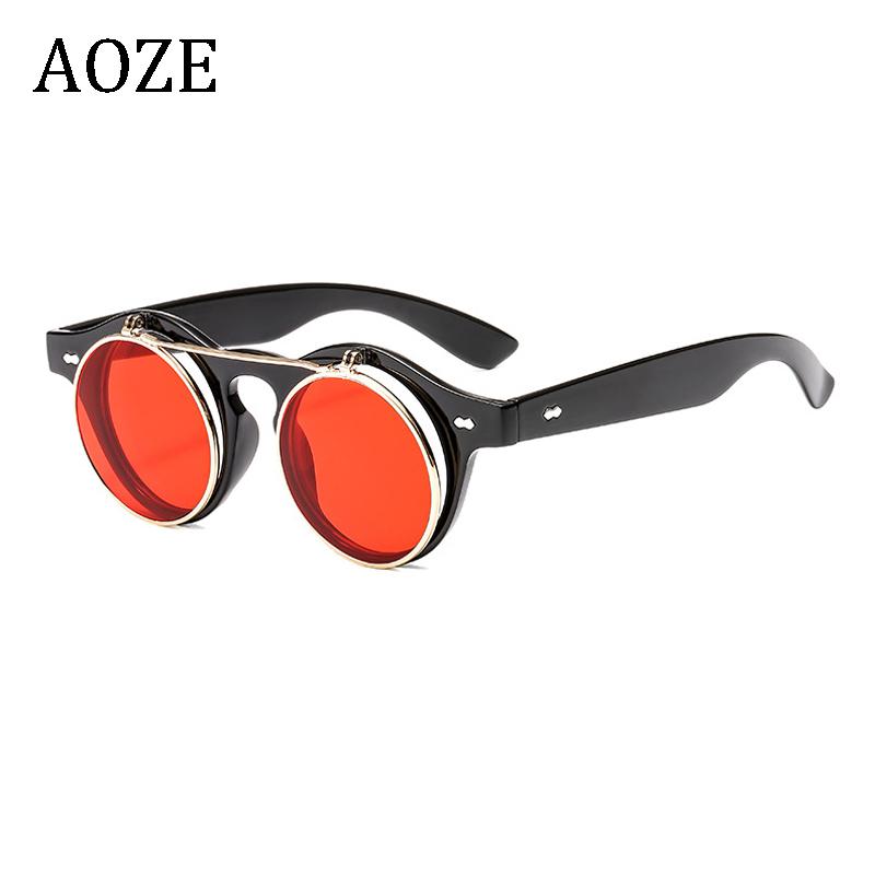 AOZE Metal Flip Cover Sunglasses Men Women Brand Designer Retro Round Steampunk Fashion Sun glasses gafas UV400
AOZE Metal Flip Cover Sunglasses Men Women Brand Designer Retro Round Steampunk Fashion Sun glasses gafas UV400