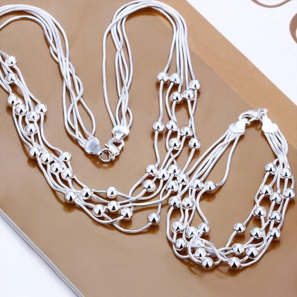 N925Wholesale - lowest price Christmas gift N925 Sterling Silver color Fashion Necklace+Bracelets set1, As pic
N925Wholesale - lowest price Christmas gift N925 Sterling Silver color Fashion Necklace+Bracelets set1, As pic