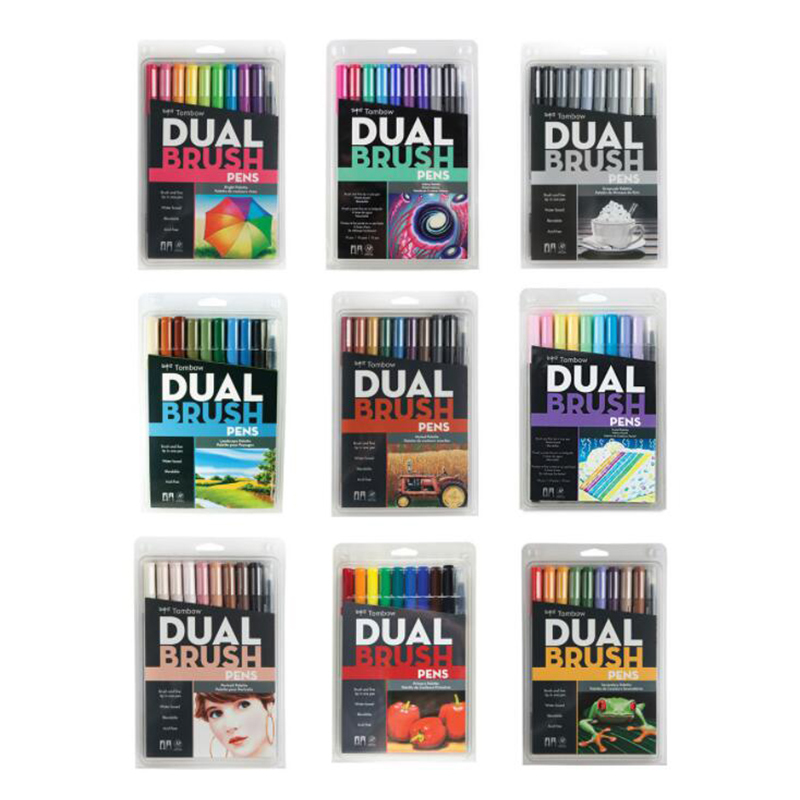 Japan Tombow ABT Dual Water Brush pen & Fine Tip Pen Professional CalligraphyArt Marker Pen for Bullet Journaling Card Making 201211