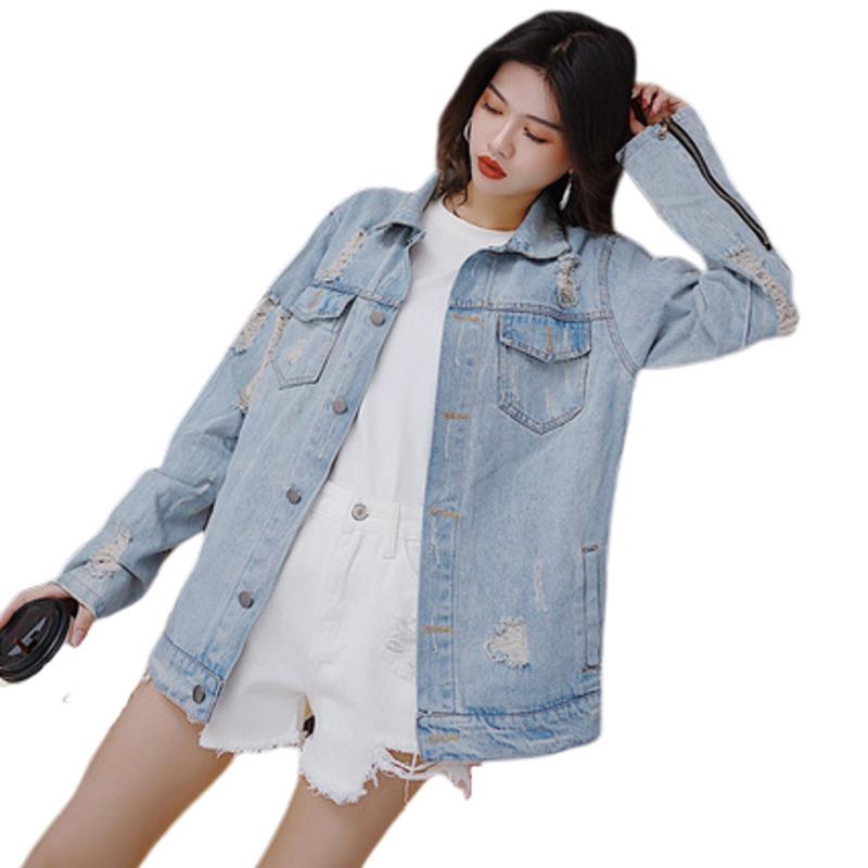 Cowboy Loose Coat Women Holes Printing Jacket Chaqueta Mujer Plus Size Befree Harajuku Riverdale All-match Yocalor Jackets, Sky blue
Cowboy Loose Coat Women Holes Printing Jacket Chaqueta Mujer Plus Size Befree Harajuku Riverdale All-match Yocalor Jackets, Sky blue