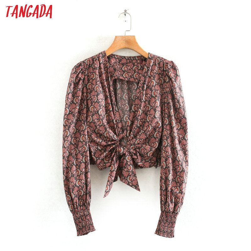 Tangada women retro sexy beach print blouse deep v neck long sleeve chic female pleated shirt blusas femininas T200321, Dark red
Tangada women retro sexy beach print blouse deep v neck long sleeve chic female pleated shirt blusas femininas T200321, Dark red