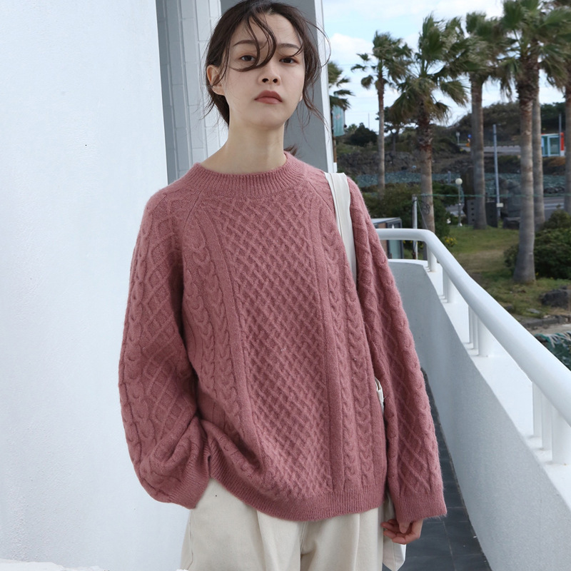 2021 New casual retro-loose hemp flowers thick women's sweater let pullover around the neck autumn and winter solid top 27AC, Pink.
2021 New casual retro-loose hemp flowers thick women's sweater let pullover around the neck autumn and winter solid top 27AC, Pink.