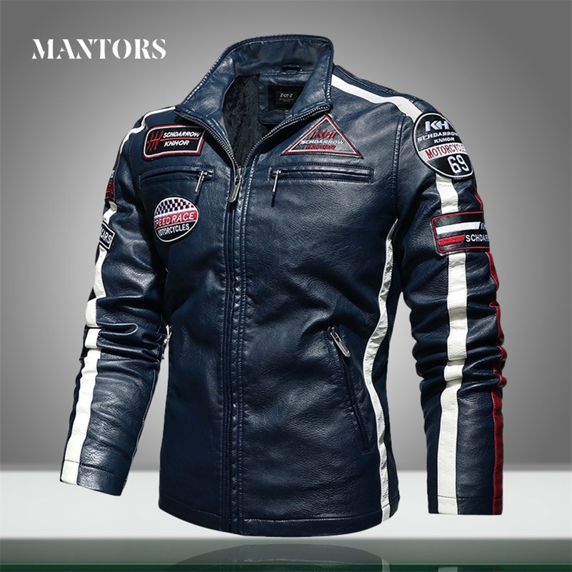 Winter Leather Jacket Men Stand Collar Motorcycle Retro Velour PU Jackets Embroidery Printing Big Size Mens Zipper Coats 201114, Kh188 red
Winter Leather Jacket Men Stand Collar Motorcycle Retro Velour PU Jackets Embroidery Printing Big Size Mens Zipper Coats 201114, Kh188 red