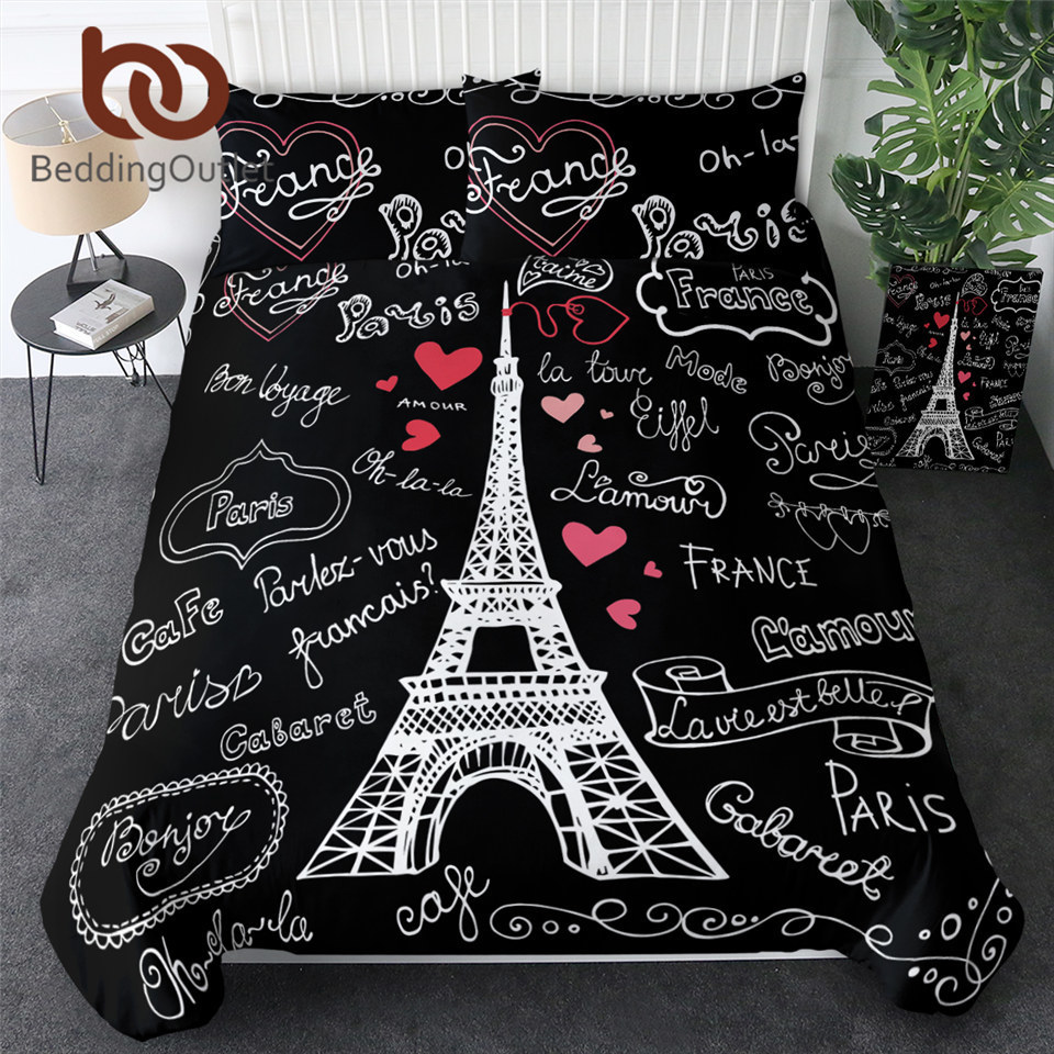 BeddingOutlet France Paris Tower Bedding Set Black and White Bed Set Romantic Letters Heart Print Quilt Cover Soft Home Textiles 201112
BeddingOutlet France Paris Tower Bedding Set Black and White Bed Set Romantic Letters Heart Print Quilt Cover Soft Home Textiles 201112