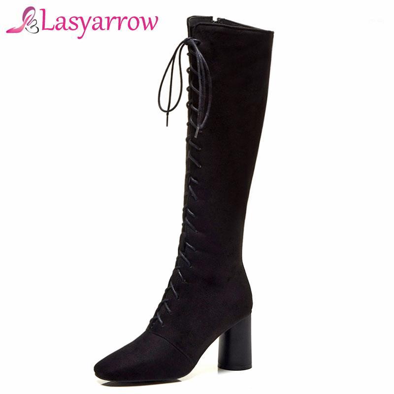 Lasyarrow Knee High Motorcycle Boots Thick High Heels Square Toe Boots Solid Black Ladies Footwear Zipper Lacing Botas1
Lasyarrow Knee High Motorcycle Boots Thick High Heels Square Toe Boots Solid Black Ladies Footwear Zipper Lacing Botas1