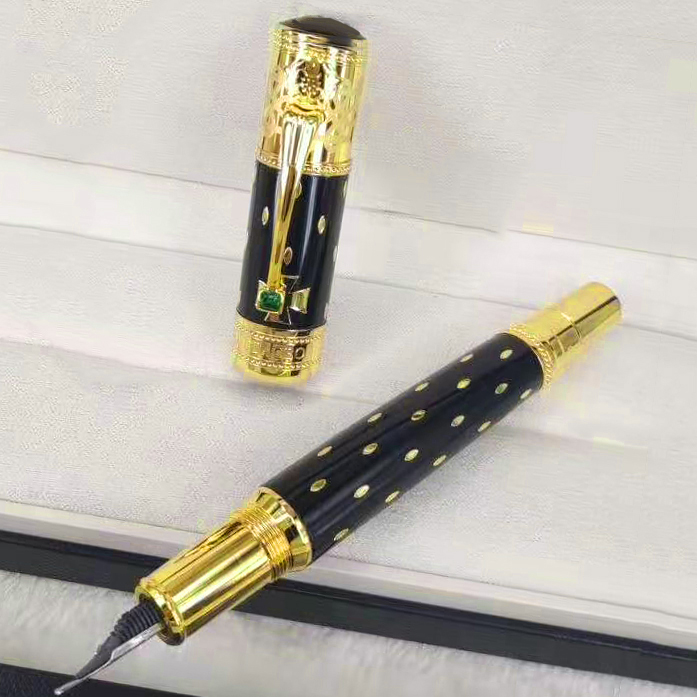 Top Luxury Elizabeth Pen Limited edition Black Golden Silver engrave Classics Fountain pen Business office supplies with Diamond 0686/481020
Top Luxury Elizabeth Pen Limited edition Black Golden Silver engrave Classics Fountain pen Business office supplies with Diamond 0686/481020