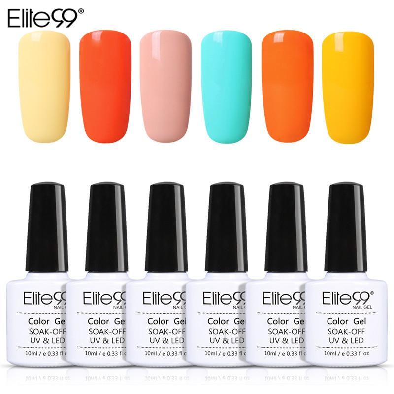 

Elite99 10ml Fluorescent Macaron Gel 6pcs/set Nail Art Vernis UV Gel Varnish Soak Off Nails Polish Lacquer Polish