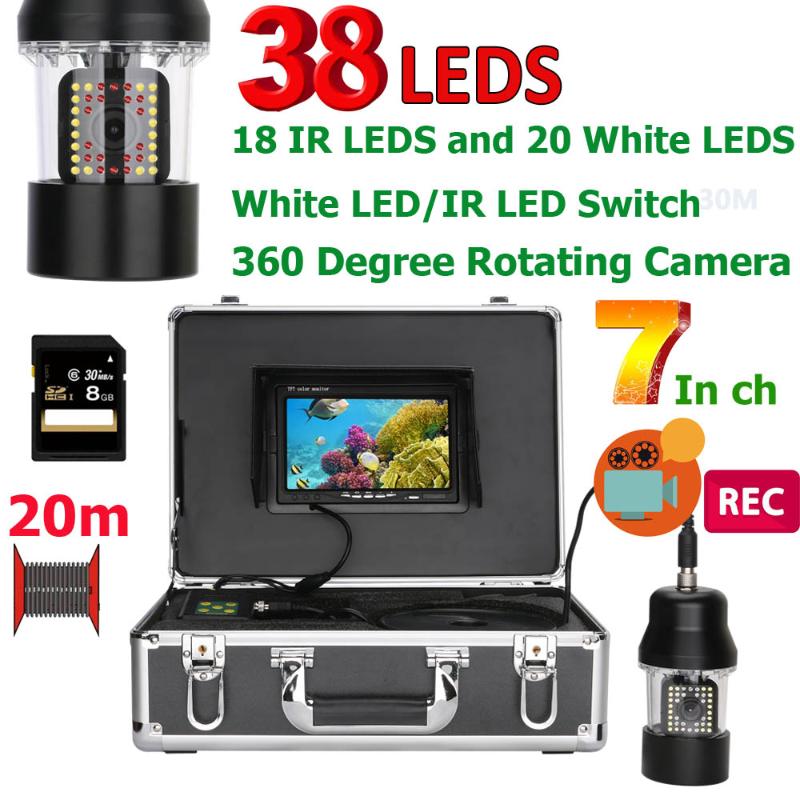 7 Inch DVR Recorder Underwater Fishing Video Camera Fish Finder IP68 Waterproof 38 LEDs 360 Degree Rotating Camera 50M 100M
7 Inch DVR Recorder Underwater Fishing Video Camera Fish Finder IP68 Waterproof 38 LEDs 360 Degree Rotating Camera 50M 100M