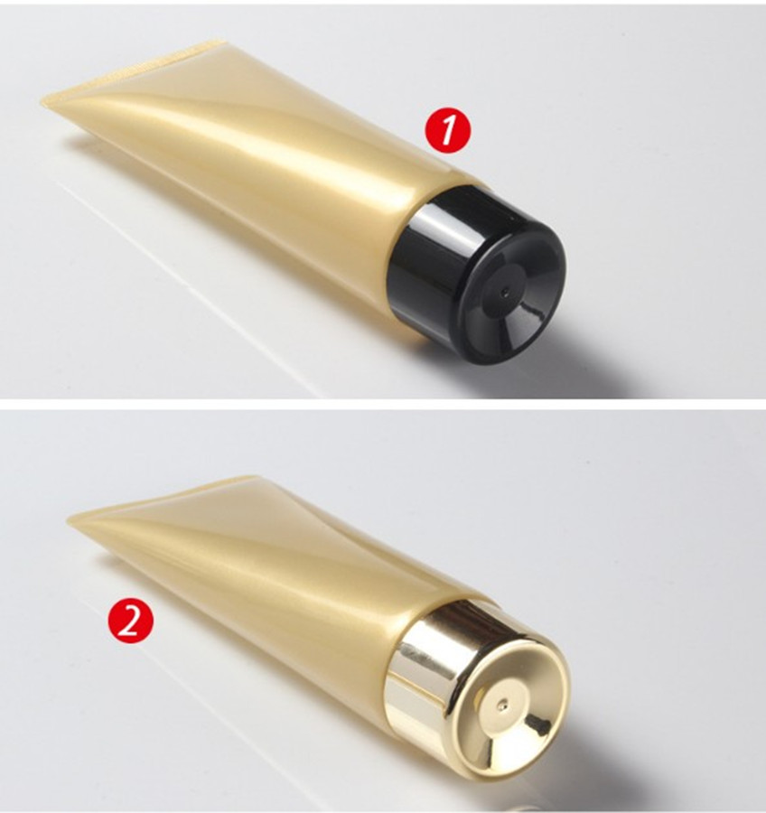 100ML shiny gold Empty Soft Tube For Cosmetic Packaging Lotion Cream Plastic Bottle Skin Care Cream squeeze Containers Tube