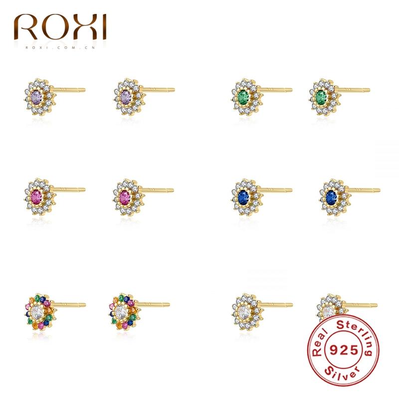 ROXI Small Rainbow Crystals Sunflowers Stud Earrings for Women Girls Wedding Earrings Piercing 925 Sterling Silver Jewelry Gift
ROXI Small Rainbow Crystals Sunflowers Stud Earrings for Women Girls Wedding Earrings Piercing 925 Sterling Silver Jewelry Gift