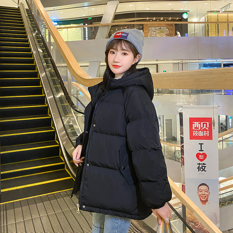 2020 Short Glossy Parka Autumn Winter Thick Short Jacket Women Fashion Hooded Parka Coat Female Office Lady T200828