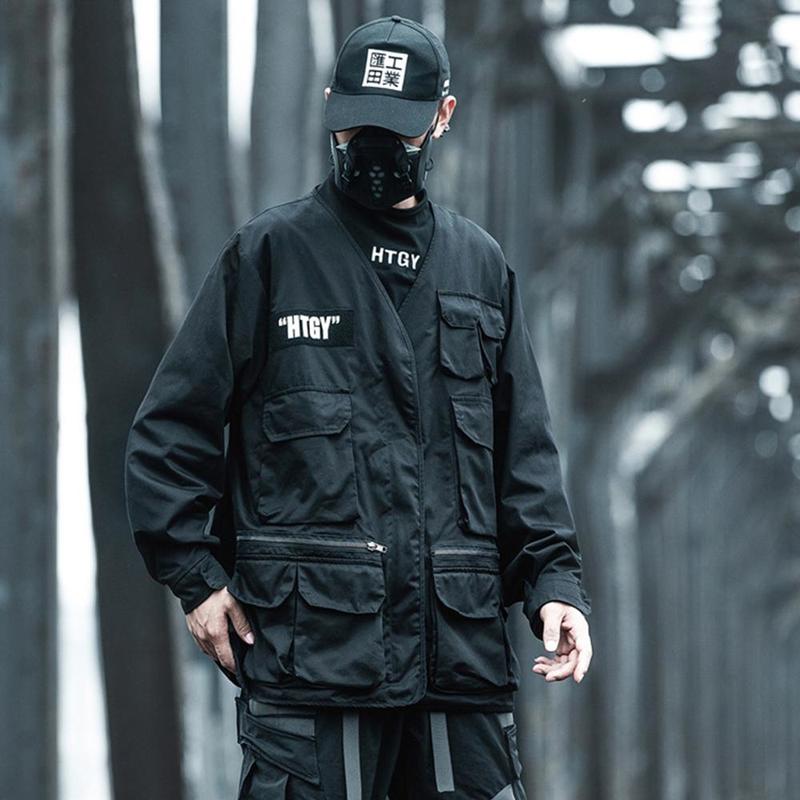 Hip Hop Streetwear Jackets Men Autumn Multi Pocket Dark Tactical Function Jacket Hoody Windbreaker Coats kg-3, Black
Hip Hop Streetwear Jackets Men Autumn Multi Pocket Dark Tactical Function Jacket Hoody Windbreaker Coats kg-3, Black