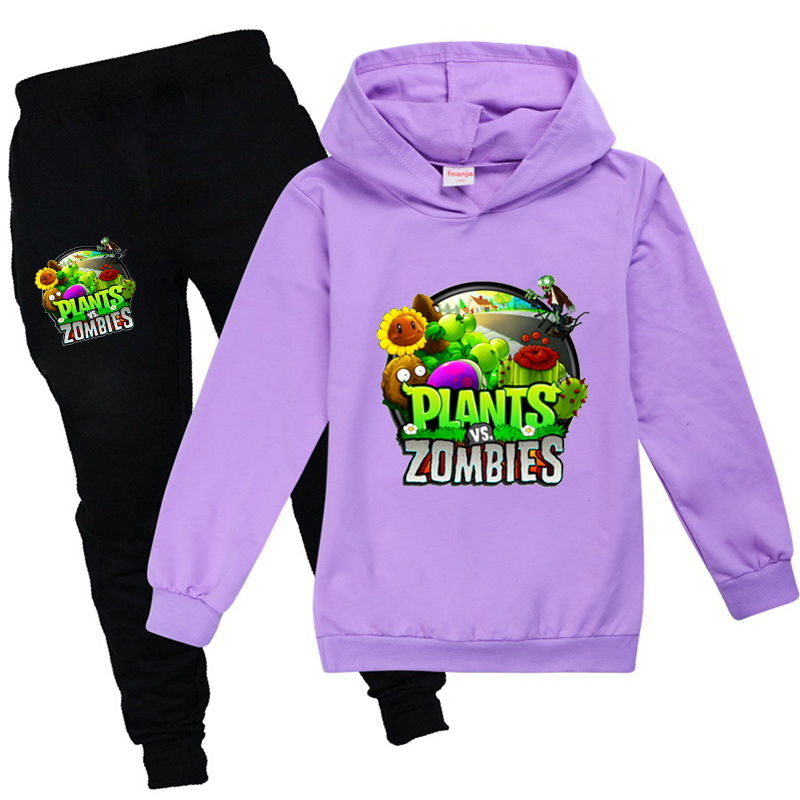 Plants Vs Zombies Toddler Fall Clothes Boys Cotton Girls Tops and Pants Sets Boutique Children Clothing Trainingspak Kinderen 201126