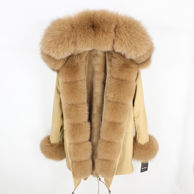 OFTBUY 2019 fashion winter jacket women real fur coat natural real fox fur collar loose long parkas big fur outerwear Detachable T200319