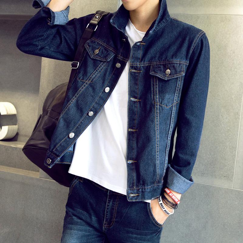 Solid Casual Slim Mens Denim Jacket Bomber Jacket Men Cowboy Men's Spring Jean Chaqueta Hombre, Navy
Solid Casual Slim Mens Denim Jacket Bomber Jacket Men Cowboy Men's Spring Jean Chaqueta Hombre, Navy