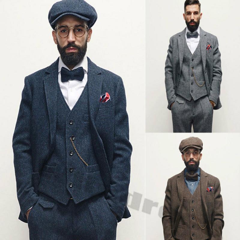 2020 Mens Blue Grey Coffee 3 Piece Tweed Suit Herringbone Classic Wool Notch Lapel Vintage Retro Mens Suits1, Sky blue
2020 Mens Blue Grey Coffee 3 Piece Tweed Suit Herringbone Classic Wool Notch Lapel Vintage Retro Mens Suits1, Sky blue
