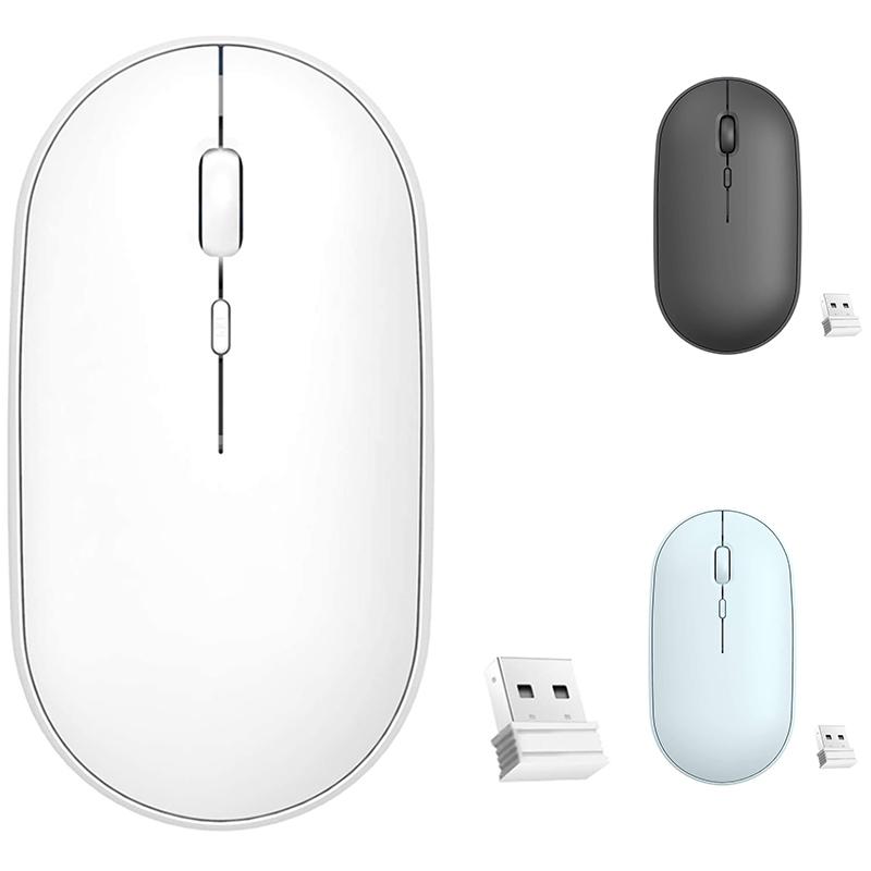 2.4G Noiseless Rechargeable Mouse with USB Receiver Portable Computer Mice for Laptop, PC
2.4G Noiseless Rechargeable Mouse with USB Receiver Portable Computer Mice for Laptop, PC