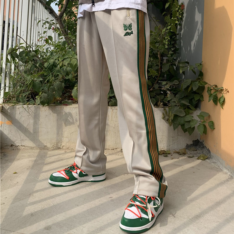 2021 New Ribbon Striped Apricot Sweatpants Men Women 1:1 Butterfly Embroidery Awge Trousers Jogger Needles Pants Gtut, 10
2021 New Ribbon Striped Apricot Sweatpants Men Women 1:1 Butterfly Embroidery Awge Trousers Jogger Needles Pants Gtut, 10