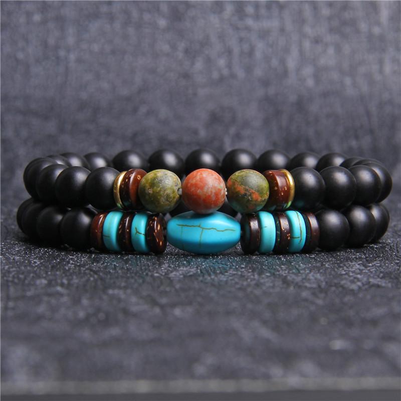 2pcs Couple Bracelet Natural Black Onyx Beads Braceet 8mm Unakite Turquoises Beaded Charm Bracelet Jewelry Gifts for Women Men
2pcs Couple Bracelet Natural Black Onyx Beads Braceet 8mm Unakite Turquoises Beaded Charm Bracelet Jewelry Gifts for Women Men
