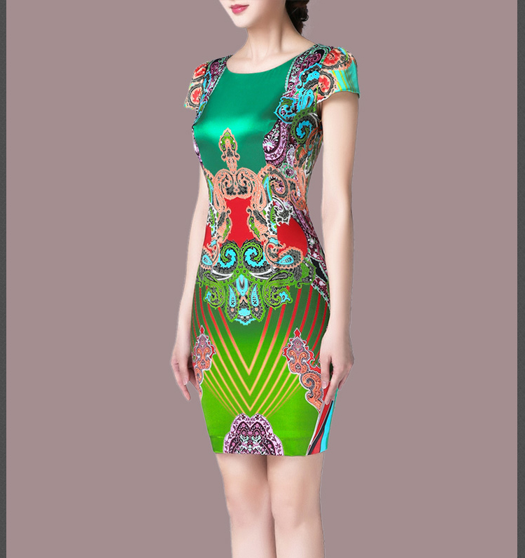 AYUNSUE Summer Silk Floral Dress Women Plus Size Bodycon Dress Elegant Midi Boho Party Dresses for Women Jurken Zomer KJ T200613