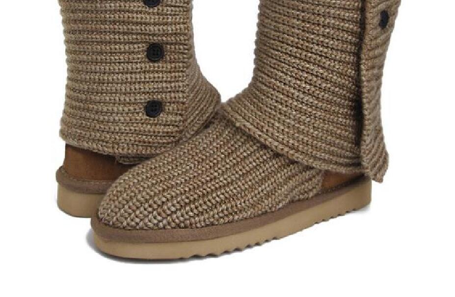 HOT SELL CLASSIC DESIGN AUS WOMEN SNOW BOOTS U58190 KNITTING WOOLLEN YARN TALL SHORT WOMEN BOOTS KEEP WARM BOOTS US3-12