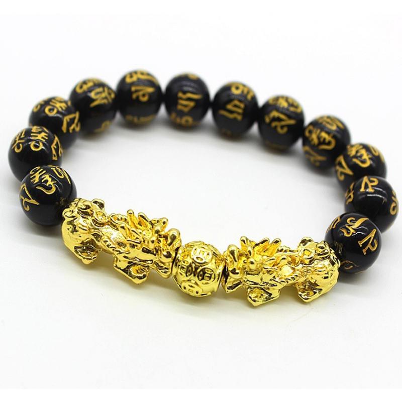 Imitation Obsidian Gold Plated Bracelet Unisex Wealth Good Luck Prayer Beads Bracelets
Imitation Obsidian Gold Plated Bracelet Unisex Wealth Good Luck Prayer Beads Bracelets