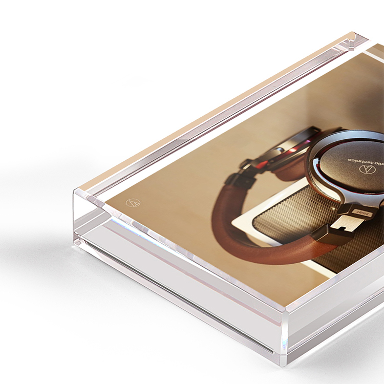 Clear Lucite Acrylic Sign Holder Photo Frame Logo Block Price Menu Poster Business Card Display with Magnets