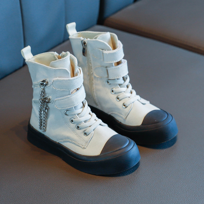 high-top new children 2020 metal chain autumn boys girls casual breathable non-slip canvas shoes kids trendy single boots, White
high-top new children 2020 metal chain autumn boys girls casual breathable non-slip canvas shoes kids trendy single boots, White