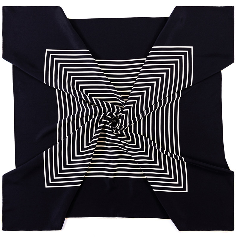 New 90cm*90cm Manual Hand Rolled Twill Silk Scarf Women Geometric Letters Printing Square Scarves Foulards Femme Wrap Bandana Hijab