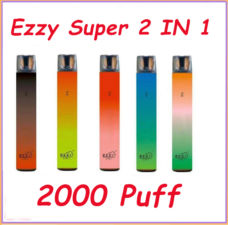 Ezzy Super 2 IN 1 E-cigarettes Disposable Vape Pen With 950mAh Battery 6ml Pod 2000 Puffs Kit VS Puff plus Bang xxl
Ezzy Super 2 IN 1 E-cigarettes Disposable Vape Pen With 950mAh Battery 6ml Pod 2000 Puffs Kit VS Puff plus Bang xxl