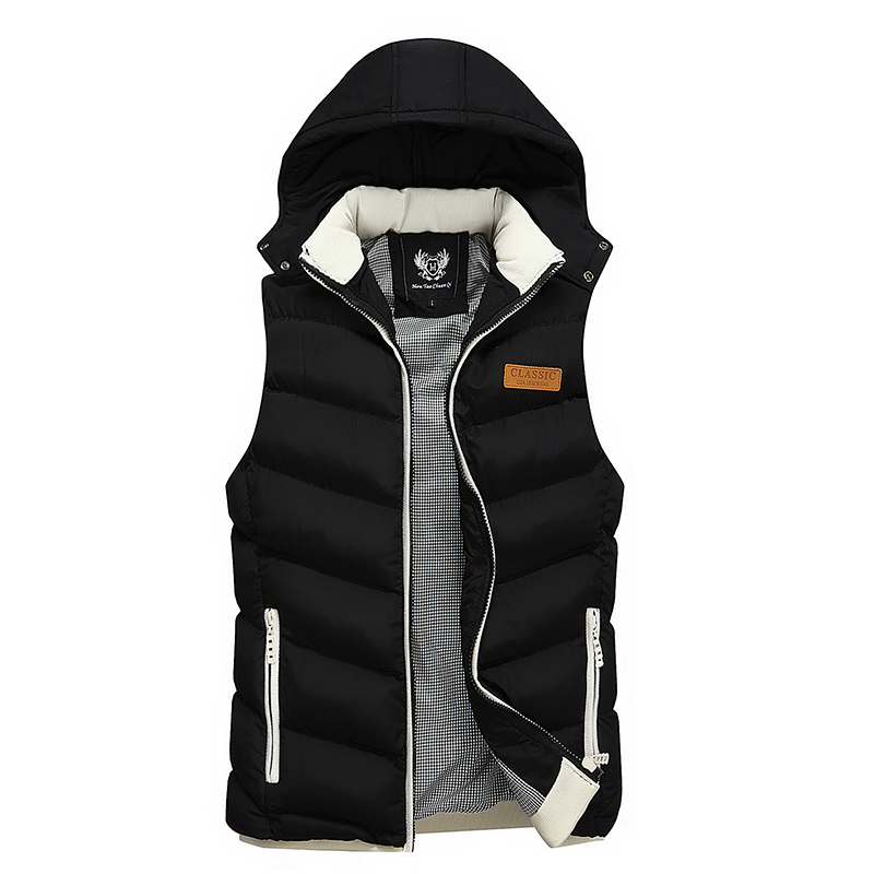 Men's Fashion Sleeveless Waistcoat Jacket Men Winter Warm Casual Vest Coat Male Stand Collar Hooded Loose Vest Jacket 201127
