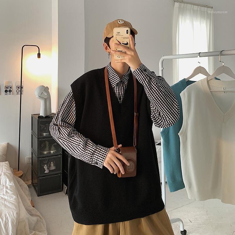 Sweater Vest Men Patchwork V-neck Colorful Shrug Chic Sleeveless Knitted Tops Mens Waistcoats Loose Oversize Harajuku All-match1, Black
Sweater Vest Men Patchwork V-neck Colorful Shrug Chic Sleeveless Knitted Tops Mens Waistcoats Loose Oversize Harajuku All-match1, Black