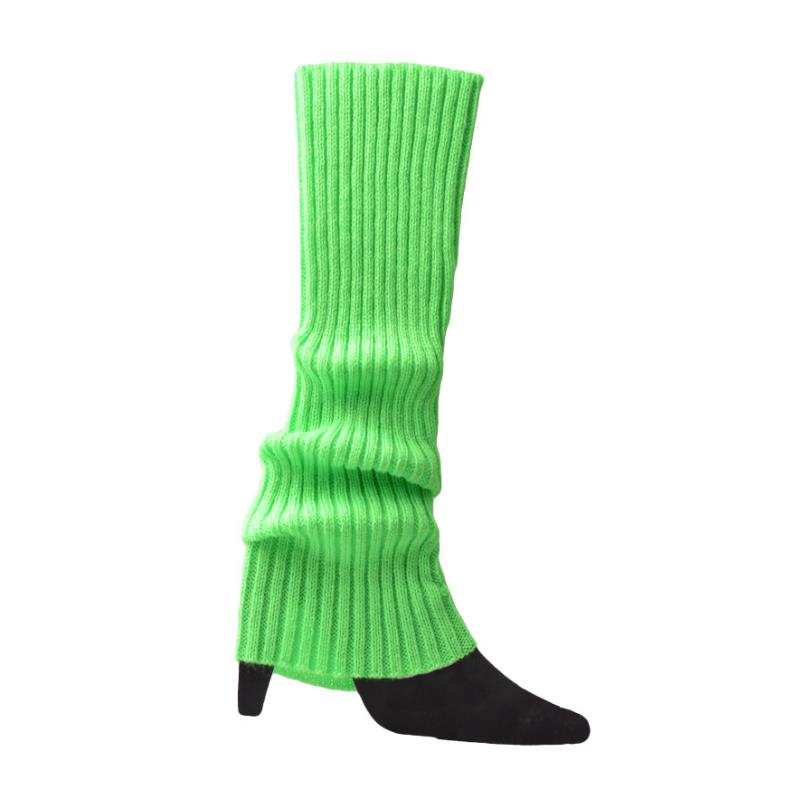 Women Ribbed Knit Leg Warmers Knee High Socks for Sports Yoga Dance 80's music themed party Props rainbow color