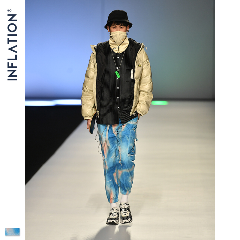 INFLATION FW Men Die Dye Jogger Pants Loose Fit Men Autumn Jogger Pants Elastic Waist Men Streetwear Tie Dye Pants 201109