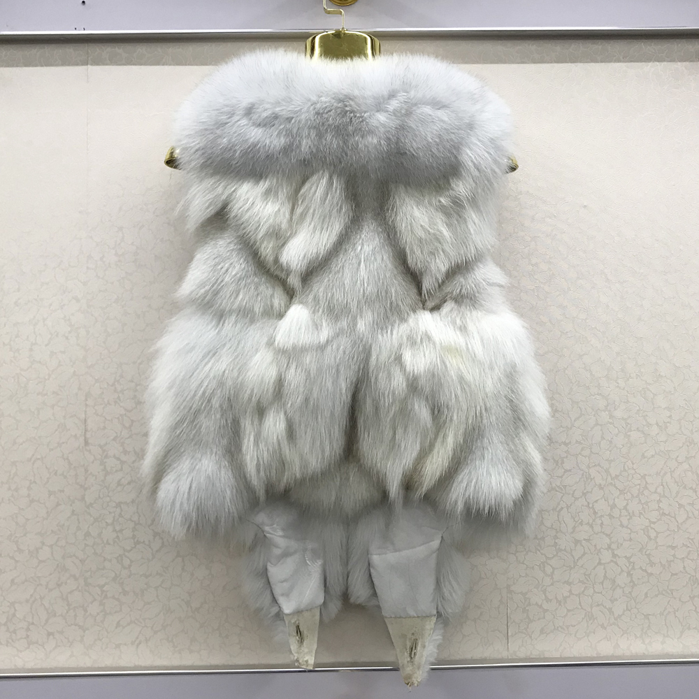 Women 100% Genuine Real Fur Vest Natural Soft Fur Sleeveless Jacket Lady Quality Warm Real Fur Gilet 201016