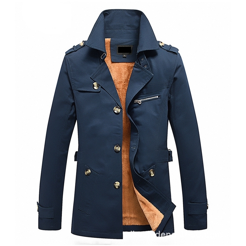 WENYUJH Autumn/winter Coat Men Jackets Casual Outwear Windbreaker Jacket Plush Insided Long Winter Coat Large Size 5XL 201120
