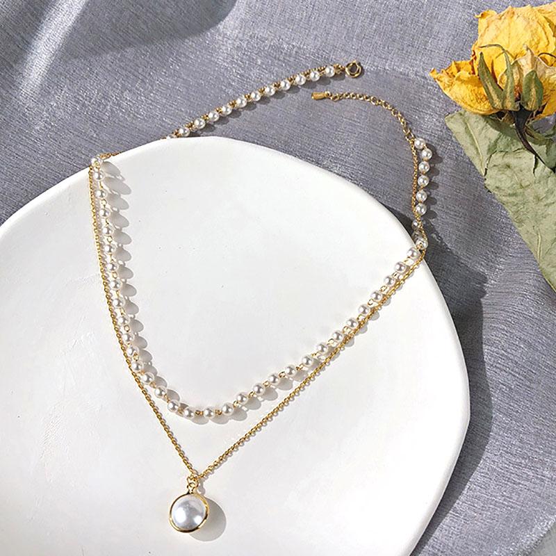 Pearl Choker Necklace For Women Cute Girl Gold Silver Color Double Layer Chain Pearl Pendant Korean Jewelry Collar Femme
Pearl Choker Necklace For Women Cute Girl Gold Silver Color Double Layer Chain Pearl Pendant Korean Jewelry Collar Femme