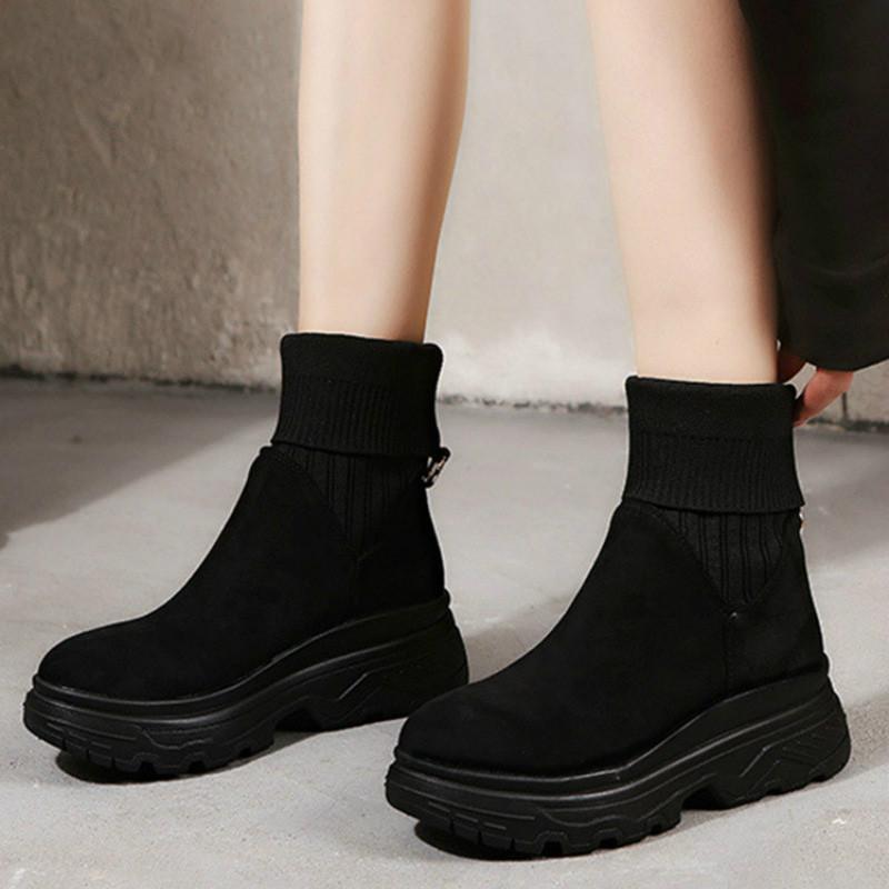 Women Shoes Increasing Height Platform Winter Socks Shoes Sneakers Women Ankle Boots Winter Boots, Black
Women Shoes Increasing Height Platform Winter Socks Shoes Sneakers Women Ankle Boots Winter Boots, Black