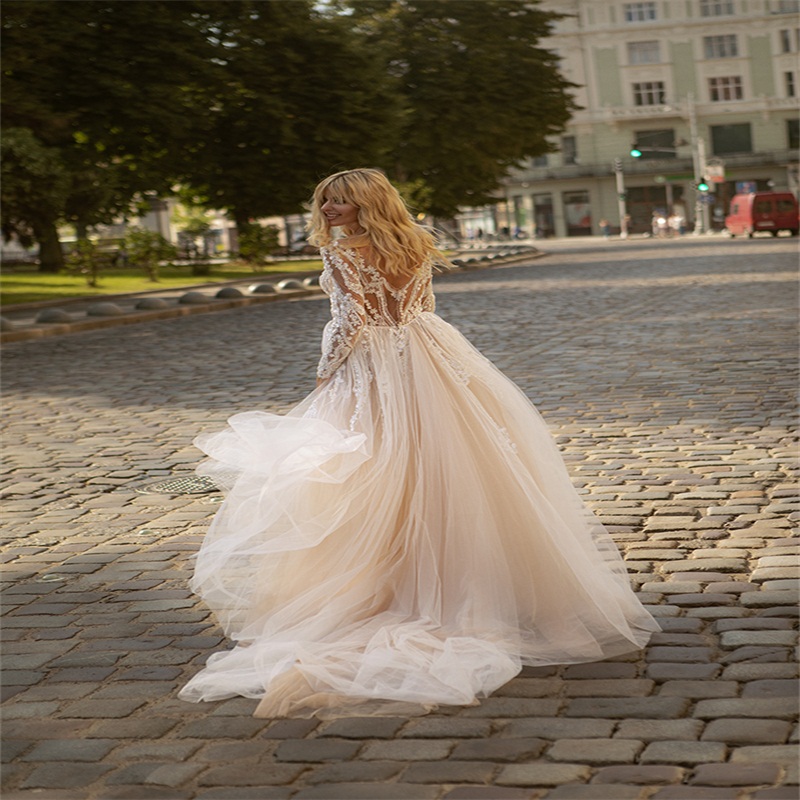 New Arrival Mermaid Wedding Dresses With Detachable Train Appliqued Lace Bridal Dress Long Sleeves Custom Made Gorgeous Robes De Mariée