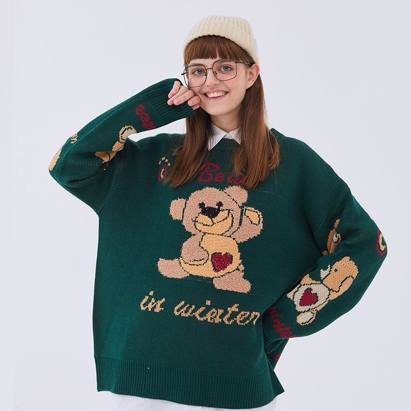 2021 New Female Sweater Hot Autumn in Cartoons Korean Casual Teddy Bear Pullover Oversize Vintage Jumper Sweaters Wnmz, Black
2021 New Female Sweater Hot Autumn in Cartoons Korean Casual Teddy Bear Pullover Oversize Vintage Jumper Sweaters Wnmz, Black