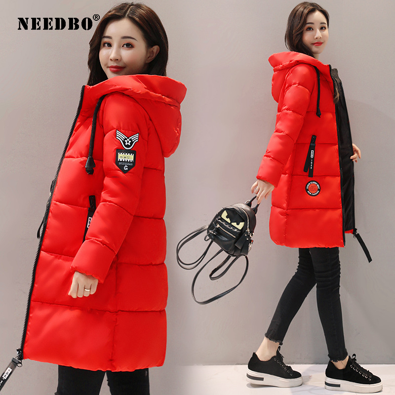 NEEDBO Winter Jacket Women Long Parka Winter Coat Female Woman Winter Coat and Puffer Jacket Casual Slim Outwear Long Coat Women 200928