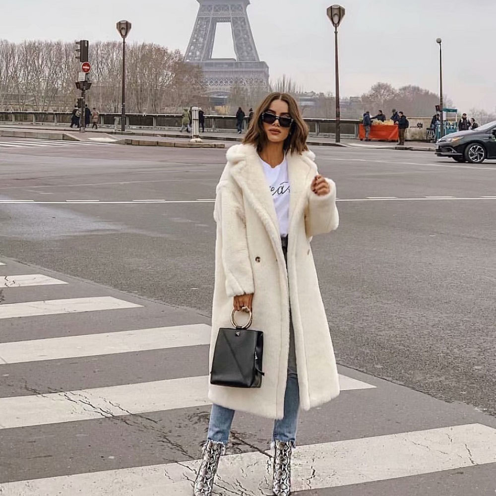 Autumn Winter Women Beige Teddy Coat Stylish Female Thick Warm Cashmere Jacket Casual Girls Streetwear 201112